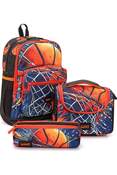 Wia Boy's Basketball Theme 3-Piece School Bag Set Sw-030