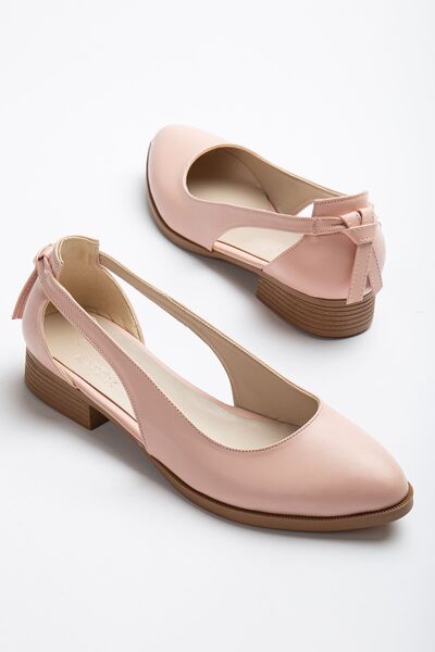 MaskButik Volpen Cilt Kısa Topuk Ayakkabı Pudra