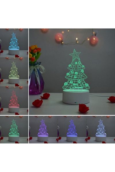 OEM 3D LED Night Light, 16 Colors, Christmas Tree