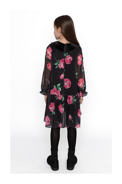 SheShe Rochie pentru fete din sifon cu model trandafiri