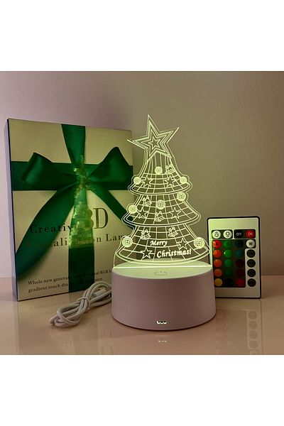 OEM 3D LED Night Light, 16 Colors, Christmas Tree