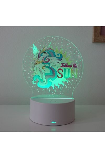 ILUMISHOP LED Night Light, PONY Celestia, 7 Colors, USB Power or 3 AA Batteries