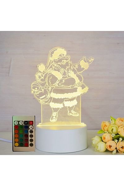 OEM 3D LED Night Light, 16 Colors Santa Claus