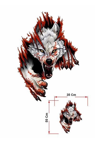 stickerusta Wolf Orion Turkish Moon Star Sticker Car Auto Motorcycle Sticker 00004