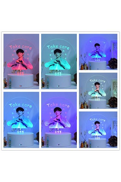 OEM LED Night Light, V BTS, 16 Colors, with remote control, USB Power or 3 AA batteries