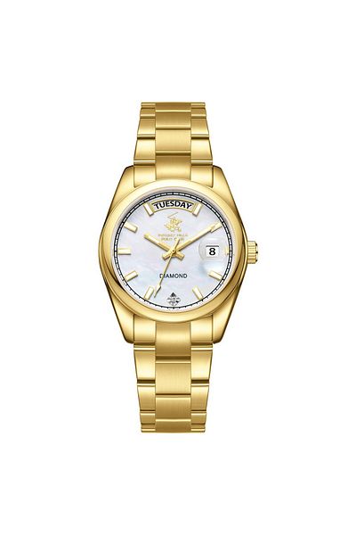 Beverly Hills Polo Club BEVERLY HILLS POLO CLUB BP3709X.120 Women Analog Display Watch & Metal Strap Gold