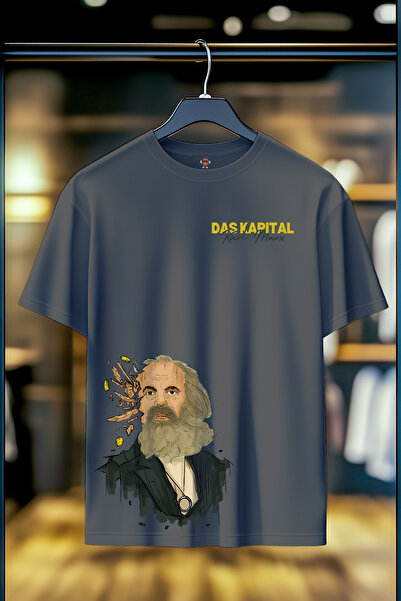 BookOrBook تي شيرت كارل ماركس داس كابيتال للجنسين بتصميم متقاطع - خيط مزدوج، ...