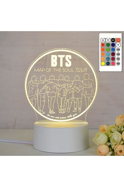 ILUMISHOP 3D LED Night Light, BTS ALL, 16 Colors