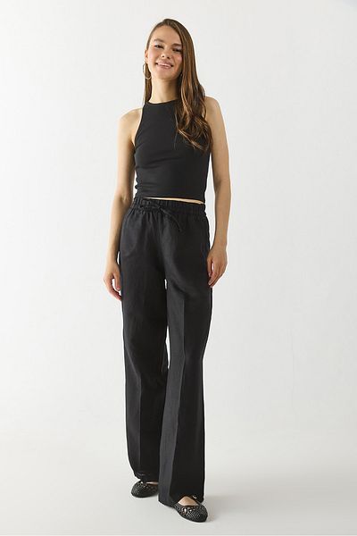 VENA Sandra Halter Top Crop Tank - NEGRU