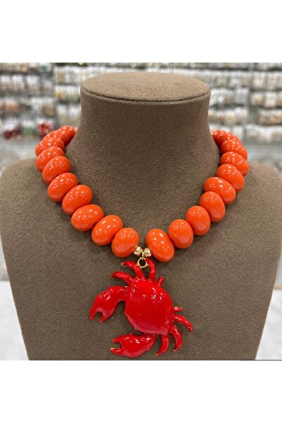 mibrillo Brand Equivalent Crab Bead Necklace Summer Trend Necklace