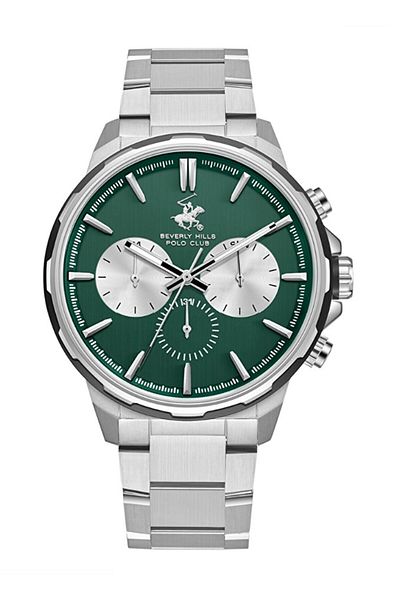Beverly Hills Polo Club BEVERLY HILLS POLO CLUB BP3651X.370 Men Multi Function Display Watch & Metal Strap Silver