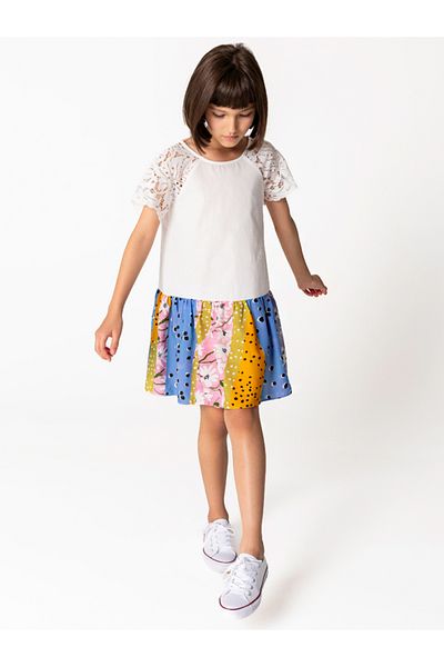 SheShe Lace Half Sleeve Cotton Girl's Dress