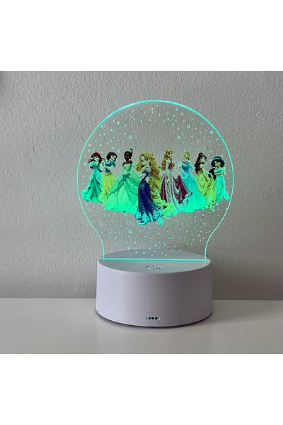 ILUMISHOP LED Night Light, Disney Princesses 7 Colors, USB Powered or 3 AA Batteries