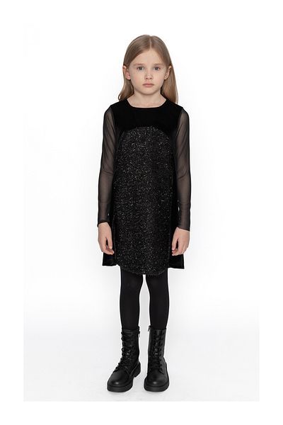 SheShe Rochie de petrecere cu ciucuri negre