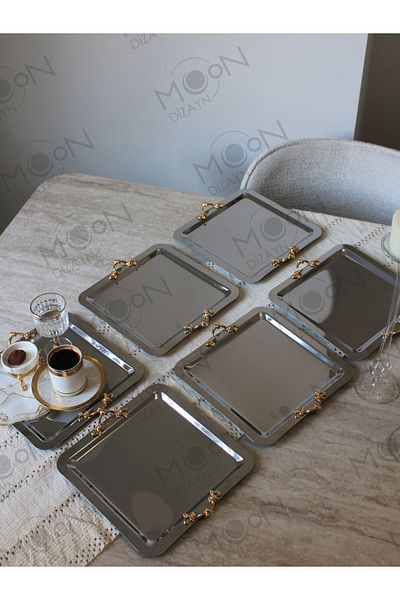 Moon Dizayn 6 Person Presentation Tray Coffee Tea Presentation Tray