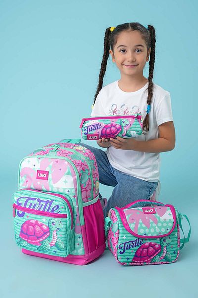 Wia SET DE 3 GENȚI DE Școală TEMATICA TURTLE PENTRU FETE SW-020