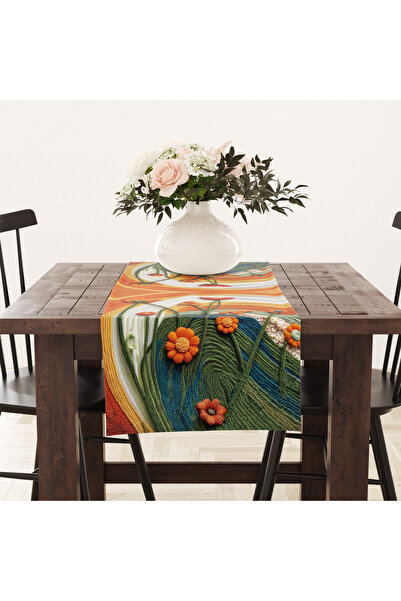 Alkan Homes Nakiş Görünümlü Bohemian Desen Premium Tay Tüyü Kumaş Dijital Bas...