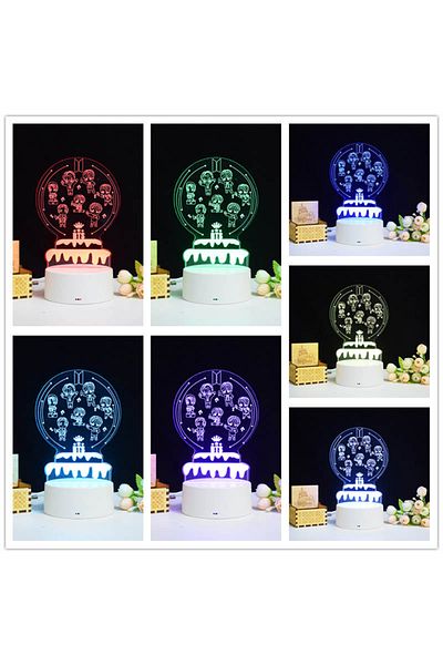 ILUMISHOP 3D LED Night Light, BTS Mini Band, 7 Colors, Ambient Light