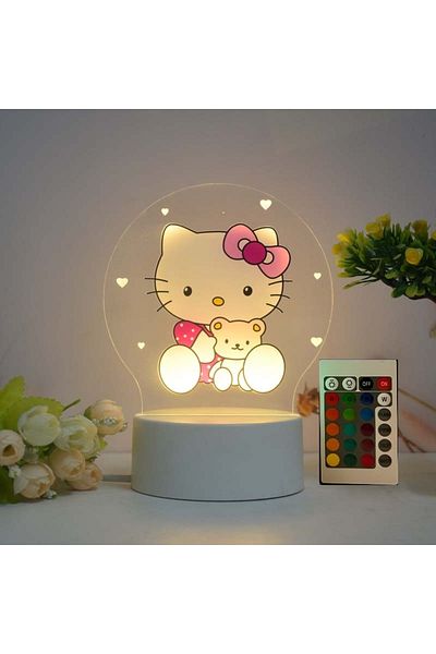 ILUMISHOP LED Night Light, Hello Kitty, 16 Colors, with Remote Control