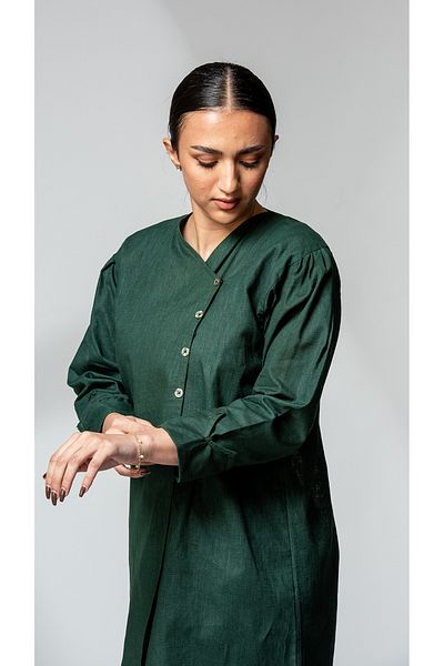 outline Olive green hijab suit
