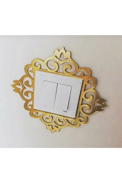 EKOSEHOME Dekoratif Priz Çerçevesi Gold Aynalı 1 Adet