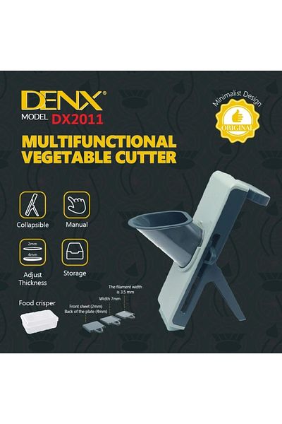 Denx قطاعة خضروات متعددة الوظائف مزودة بـ3 شفرات تقطيع مختلفة
