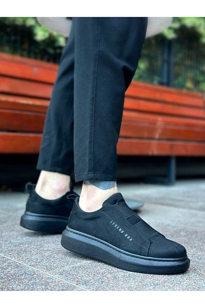 Black Bull Ba0307 Boa Thick High Sole Double Tape Black Men's Shoes