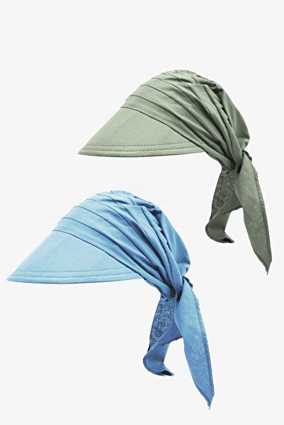 Külah Eșarfă cu boruri pentru femei Bandana Pălărie de plajă Pachet 2 Kaki/Al...