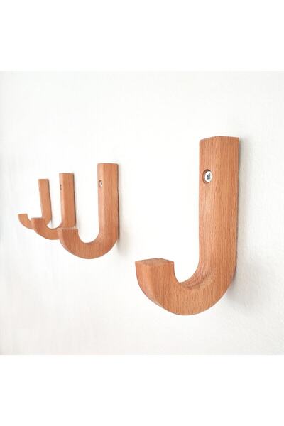 merbiles Ahşap 4 Lü Kanca Askılık Modern Iskandinav Stili Duvara Monte Portmanto Askı Naturel
