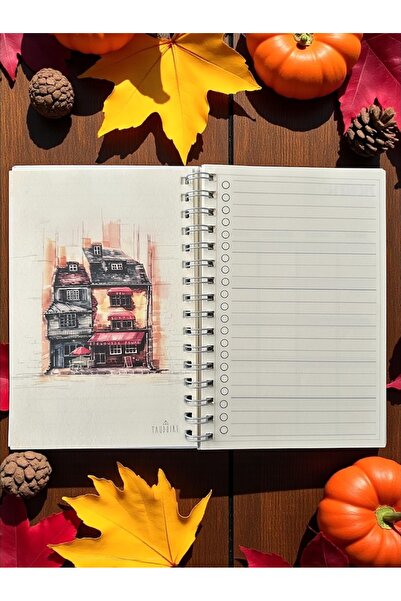 Kisetsu Old Town A5 Spiralli Süresiz Planlayıcı Ajanda Motivasyon Sayfalı