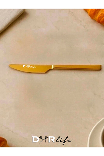 Demir Çeyiz DEMİR ÇEYİZ dmr life Pırlanta Titanyum Gold Yemek Bıçak 6 Adet