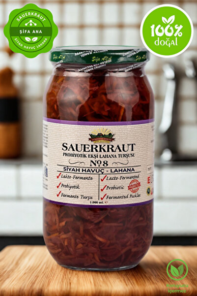 ŞİFA ANA Sauerkraut (EKŞİ LAHANA TURŞUSU) No8 Siyah Havuçlu (1000CC.)
