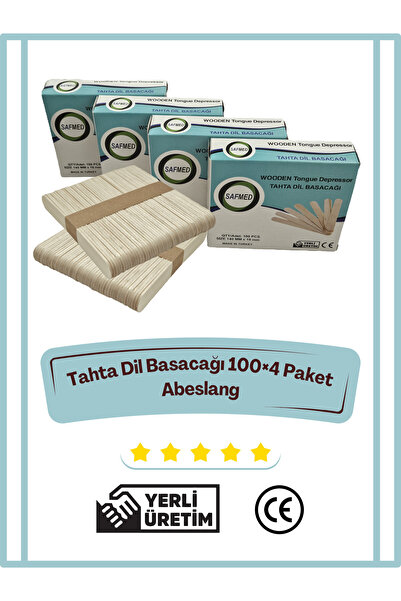 SAFMED MEDİKAL 400 Adet Medikal Dil Basacağı,Ahşap Dil Basma Ağda Spatulası Ç...
