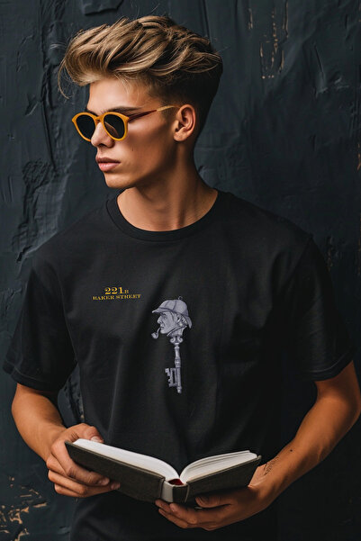 BookOrBook تي شيرت شيرلوك 221b للجنسين 100% قطن مريح - منسوج بخيوط مزدوجة