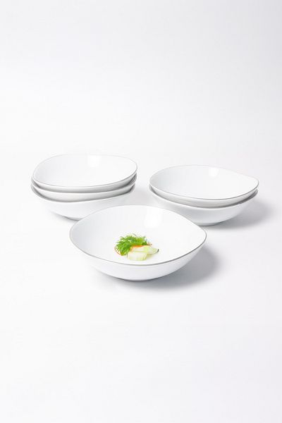 Güral Porselen Roden 6 Piece 15 cm Soup Bowl Silver Gilding