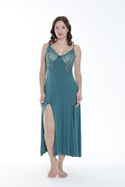 Cotpark Cămașă de noapte lungă, cu detaliu din dantelă, cu bretele reglabile ...