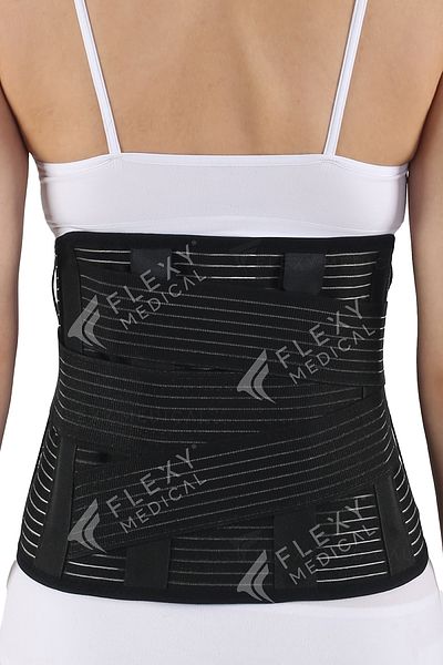 Flexy Medical Steel Underwire Medical Corset Lumbostad Black (26cm) Orthopedic Waist Corset Hernia