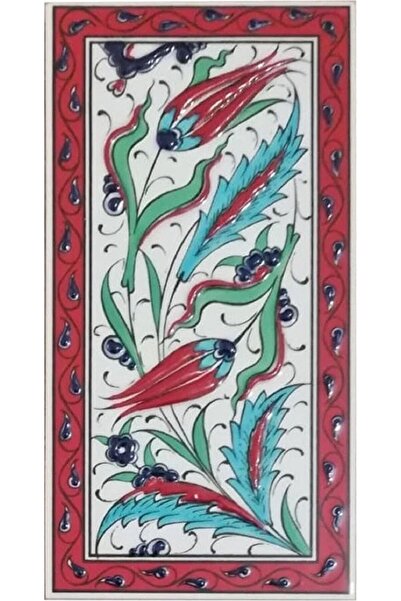 Genel Markalar Armada Çini 10x20 Cm Ed 226 Kırmızı Çerçeve Iki Lale El Dekoru...