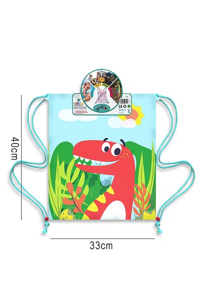 Molie Wasserdichter Jungen-Rucksack mit Kordelzug im Dinosaurier-Design – Strandtasche