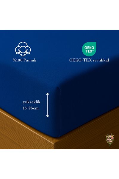 Strauss ملاءة مطاطية فردية/مزدوجة من Home Premium - 100% قطن، قطن ممشط خاص، OEKO-TEX