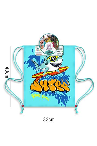 Molie Водоустойчива раница с връзки за момче Shark - плажна чанта