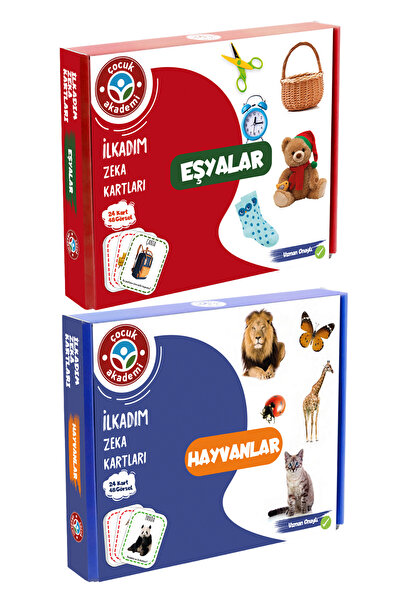 Çocuk Akademi İlk Adım Zeka Kartı Eşyalar ve İlk Adım Zeka Kartı Hayvanlar