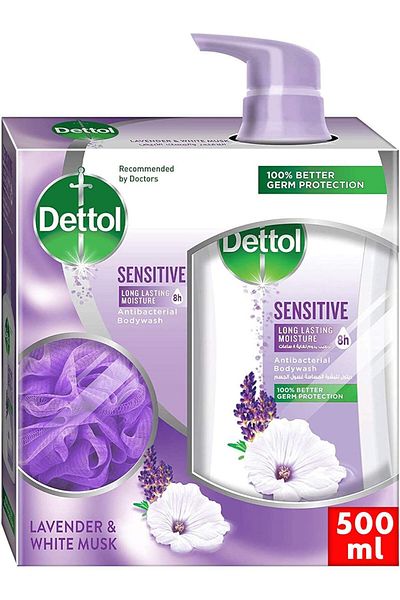 Dettol Dettol Body Wash 500ml Sensitive Skin Lavender & White Musk Loofah