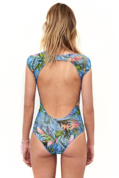 Blankkını ملابس السباحة قصيرة الأكمام