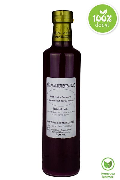 ŞİFA ANA 500ml.Probiotic Beetroot Sauerkraut - Pickle Water