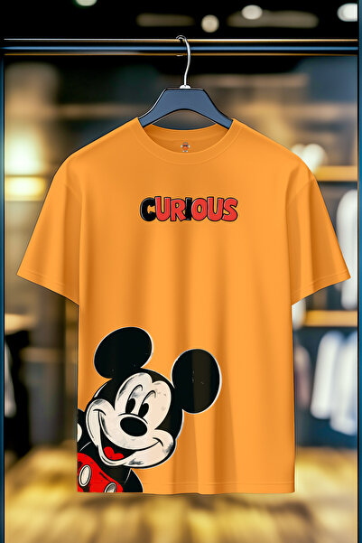 BookOrBook Mickey Curious Unisex T-shirt - Double Thread, 100% Cotton, Comfortable Fit