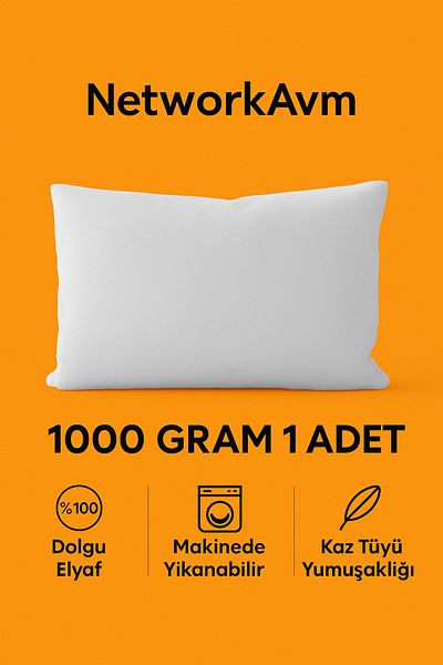 NetworkAvm 1 Piece Soft Silicone Pillow 1000 Gr