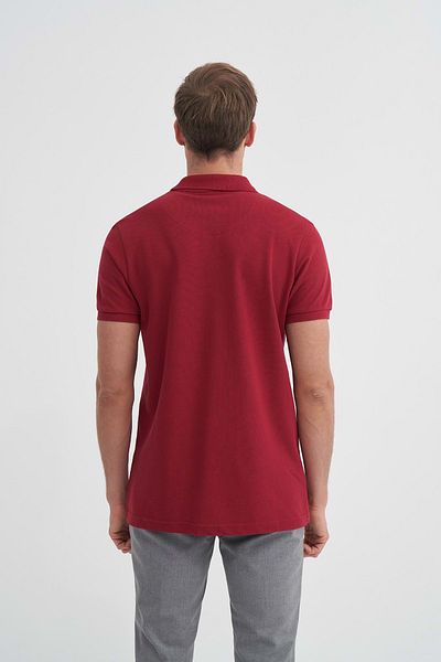 Cazador Μπλουζάκι Polo Neck Slim Fit Pique απλό βαμβακερό μπλουζάκι