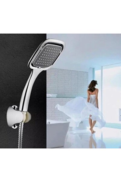 YDGR 3 Lü Set Siyah Kare Banyo Duş Seti Hortum Mafsal Ve Başlık Set
