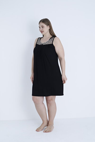 Cotpark Cămașă de noapte din țesătură pieptănată din viscoză pentru femei, cu dantelă, 10709